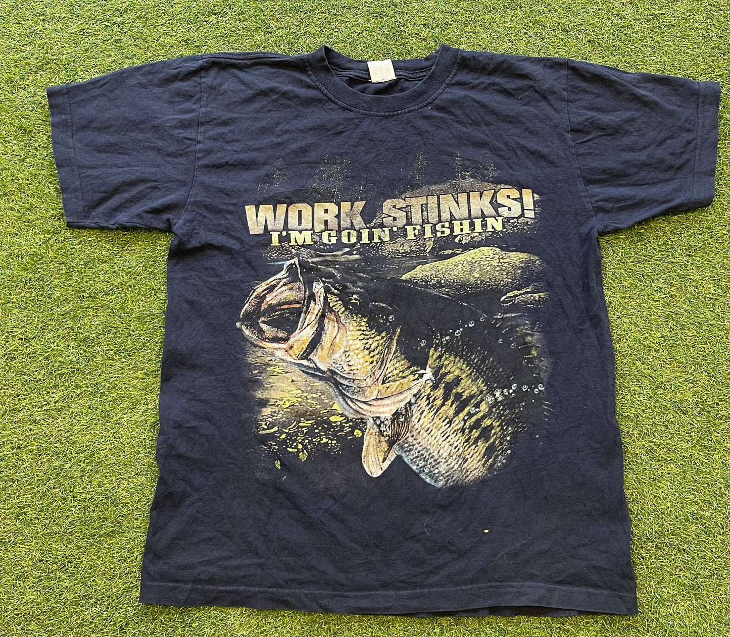 “Work stinks im going fishing” vintage t